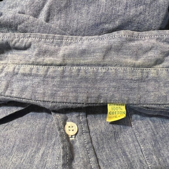Duck Head Vintage Chambray Cotton Button Down Shirt Made in USA Men's Size L - Picture 3 of 5